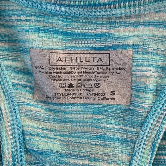 Athleta Racerback Fastest Track Blue Space Dye Tank Top - Picture 10 of 10